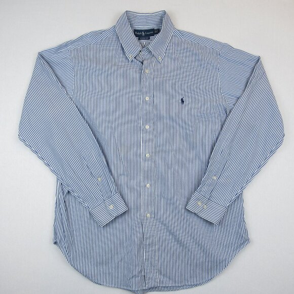 Ralph Lauren Shirt Long Sleeve Men's Size 16 1/2 34/35 Button Down Striped - Picture 1 of 8